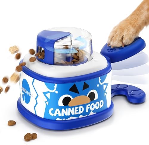 Dog Treat Dispenser Toy, Interactive Dog Enrichment Toy with Adjustable Food Opening, Step & Spin Puzzle Feeder for Mental Stimulation, Non-Slip Slow Feeder Toy for Small & Medium Dogs