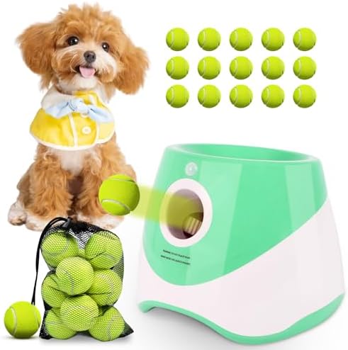 Automatic Ball Launcher for Dogs Indoor Thrower Fetch Machine,Green