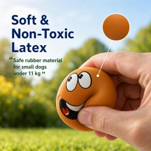 4 Pcs Soft Latex Squeaky Dog Toy Balls for Small Dogs