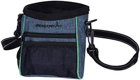 Portable Dog Treat Pouch Pet Puppy Treat Bag for Training Animal Walking Snack Container Bait Holder Kibble Hiking Toy Carries Pack with Waist Belt, Shoulder Strap, Built-in Poop Bag Dispenser