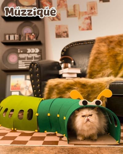 Felt Cat Tunnel, Connectable Large Cute Rabbit Tunnel Bed, with Hair Brush