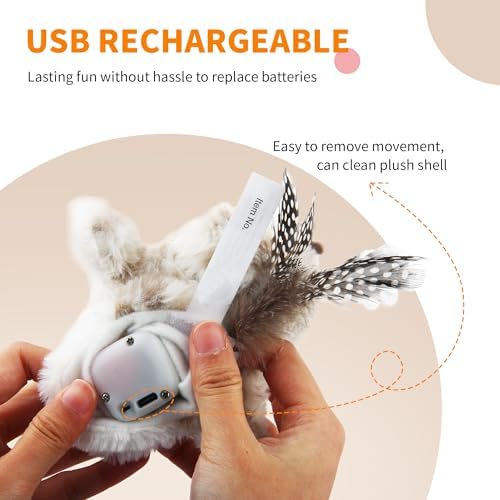 Gigwi Flapping Bird Cat Toys Lifelike Sandpiper Chirp Tweet Interactive Cat Toy, Rechargeable Motion Activated Cat Toys For Bored Indoor Adult Cats, Electronic Automatic Cat Toy With Catnip (prince)