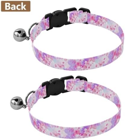 Cherry Blossom Flowers Pink Easy to Clean Pet Collar 2 Pack Adjustable Pet Collar