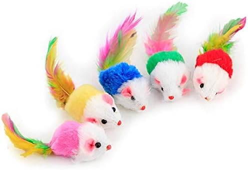 Cat Interactive Toy Stick Feather Wand With Small Bell Mouse Cage Toys Plastic Artificial Colorful Cat Teaser Toy Pet Supplies (Tpye5)