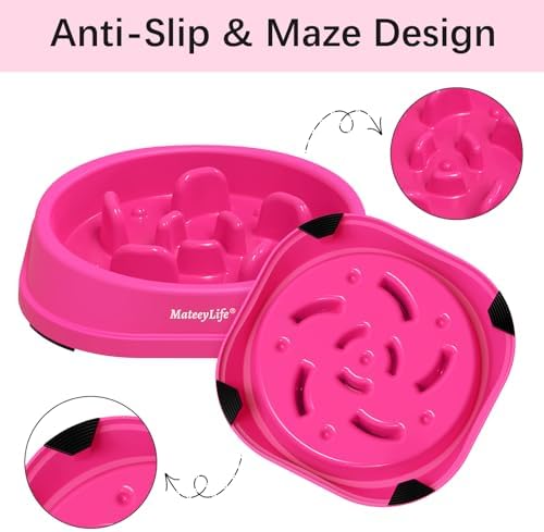 MateeyLife 1-Pack Slow Feeder Dog Bowls, 1 Cup, Dog Puzzle Feeder Bowl