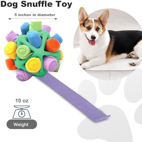 Interactive Snuffle Toys for Dogs, Sniffle Interactive Treat Game Ball, Furry Fellow Snuffle Master, Encouraging Natural Foraging Skills (Green, Triangle)