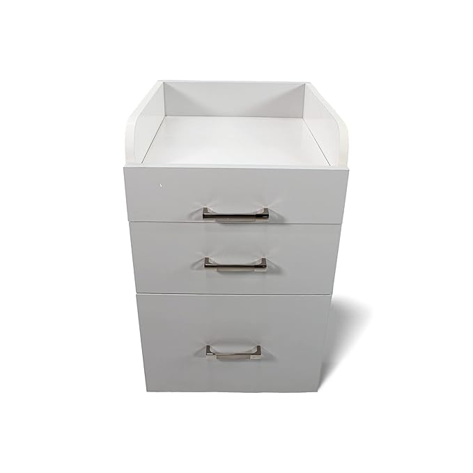 Milan Pedicure Trolley Pedi Rolling Cart Nail Salon Spa Storage Drawer, White/Ash Grey