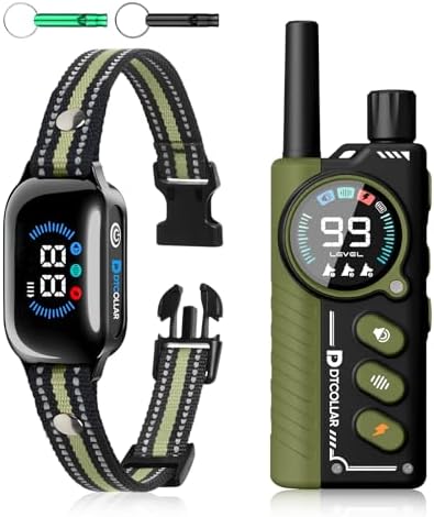 2-in-1 Bark & Shock Collar - Color Screen Dog Training Collar with Beep/Vibration/Shock/Anti Bark 4 Modes, 3300FT E Collar with Remote for Small Medium Large Dogs, IP67 Waterproof Rechargeable