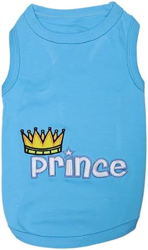 Parisian Pet Dog Shirt – 100% Cotton Shirts for Small Dogs – Blue Sleeveless Puppy Clothes – Lightweight and Breathable Dog Apparel – Boy Dogs Clothes - Stretchy Pet T Shirts