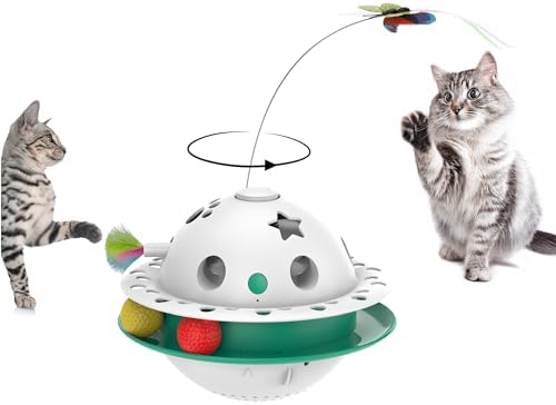 PAWSPIK Triple Chase Tumbling 4-in-1 Interactive Cat Toy with Catnip Ball