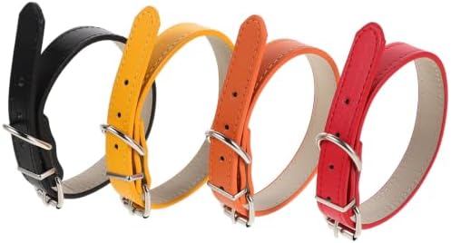 4pcs Adjustable Pu Pet Collar for Dogs and Cats Waterproof Neck Strap