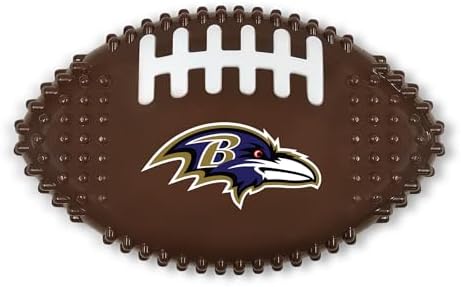 NFL Baltimore Ravens Mega-chew Hard Nylon Bacon-flavored Dog Bone Football Chew Toy. Interactive Tasty Fun Dog Chewy Toys Indestructible Strong Durable Tough Pet Biting Playtoy for Aggressive Chewers