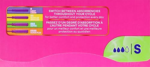 Tampax Radiant Tampons, Super Absorbency, with Leakguard Braid, Unscented, 28 Count (Pack of 2)