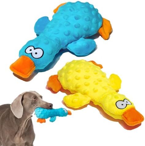 Squeaky Dog Toys, 2-Pack Plush Squeaky Dog Toy Duck