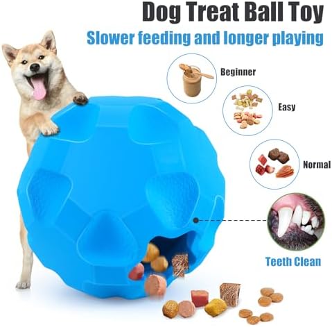 Rubber Treat Dispensing Cognitive Dog Toys for Aggressive Chewers Breed | Enrichment Toys for Large Dogs, Super Chewer Cognitive Dog Toys to Keep Them Busy, Treat Toy, Dog Puzzles for Large Dogs