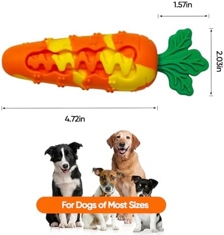 Durable Carrot Dog Toy, Silicone Treat Dispensing Chew Toy