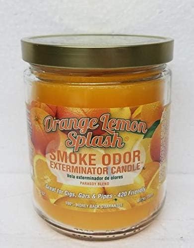 Smoke Odor Exterminator 13oz Jar of 6 Assorted Candles Orange Lemon Splash | Includes Cherry Bomb, Tropical Fiesta, Cool Cucumber & Honeydew, Coconut Grove, Mushroom Lounge