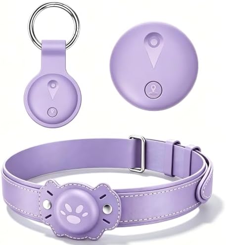 GPS Tracker for Cats: Smart Pet Collar with Real-Time Tracking, Puple