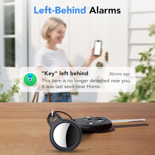 Air Tracker Tags-4 Pack, 2026 New [Apple MFi Certified], Bluetooth Tracker Work with Apple Find My (iOS Only), Replaceable Battery Last 2 Years, IP68 Waterproof Item Finder for Luggage/Key/Suitcase
