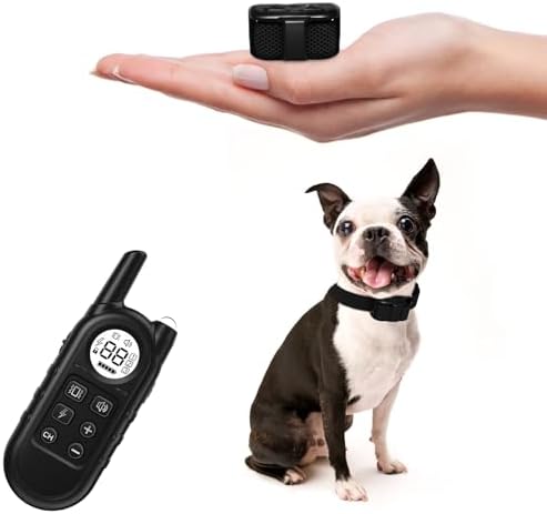 Ultra Compact Dog Shock Collar, Lightest Dog Training Collar with Remote for Small Dogs 5-30lbs & Medium Dogs/Puppies, Waterproof, Rechargeable, 1300ft Range (Black&Small)