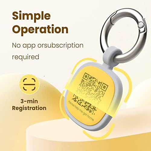 Pawaii Dog ID Tag, Silent Silicone QR Code Tag, Scan Alerts, No App, 1 Pack