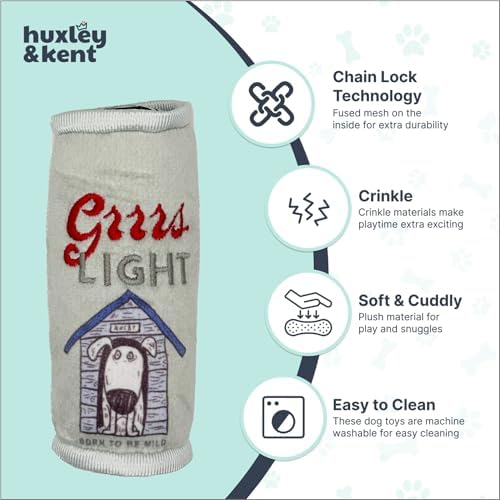 Huxley & Kent Tiny Tuff Plush Dog Toy, Grrrs Light
