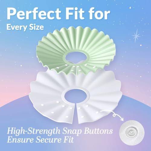 McGill’s Tail Cat Cone Collar Soft, Comfortable Cat Recovery Collar with Royal Ruffled Design, Adjustable Elizabethan Collar for Cats, Water-Resistant EVA Cat Cones After Surgery (Mint Green, M)