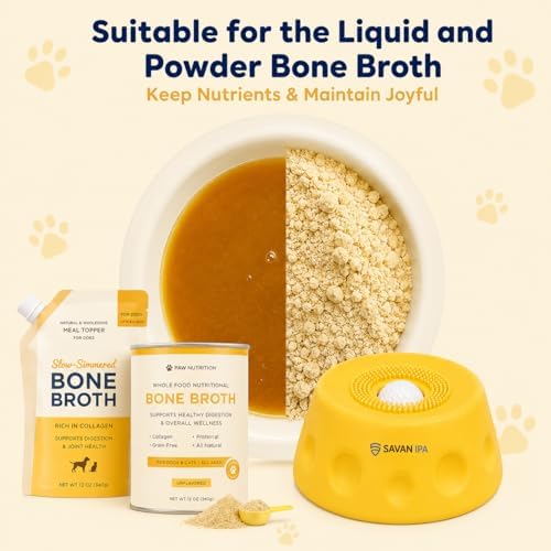 Slow Feeder Dog Bowl with Interactive Roll Ball, Anti-Slip Dog Lick Bowl for Liquid Treats, Bone Broth & Yogurt, Anxiety Relief Boredom Puzzle Feeder for Small Large Dogs