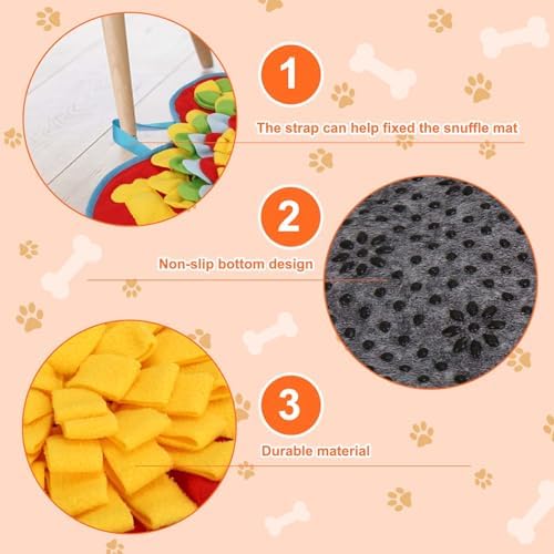 Snuffle Mat for Small Medium Dogs Nose Smell Training, Muilticolor