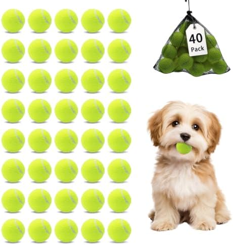 Magicorange Small Tennis Balls, 40 Pack 2 inch Tennis Balls for Dogs