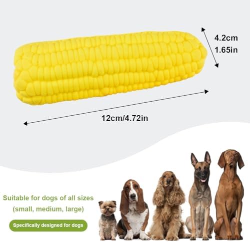 Dog Chew Toys for Chewers Indestructible Durable Interactive Squeaker Dogs Corn Toy Puppy Toothbrush to Keep Them Busy 1 Pack