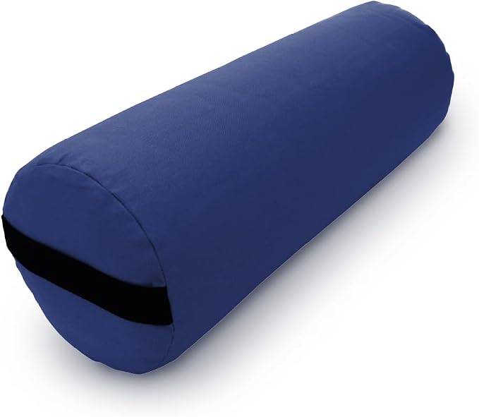 Bean Products Cotton Batting Yoga Bolster - Studio Grade Round or Rectangular Restorative Yoga Pillow for Pilates and Yin Practice - Soft Yet Firm Support with Cotton Cover - Made in The USA