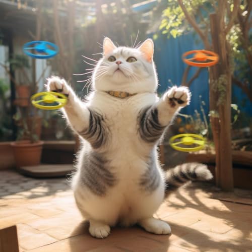 Cat Fetch Toy, Interactive Flying Cat Toy with 48 Propellers, Toys for Training Hunting Chasing(only Flying Propellers)