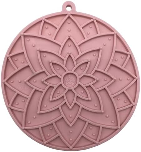 SodaPup Lotus eMat – Durable Enrichment Feeder Made in USA from Non-Toxic, Pet-Safe, Food Safe Rubber for Mental Stimulation, Avoiding Overfeeding, Fresh Breath, Digestive Health, Calming, & More