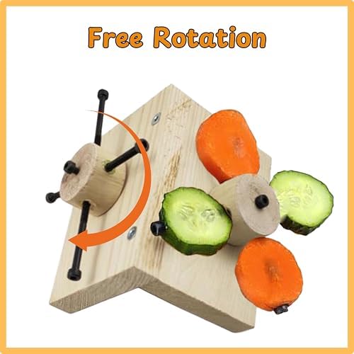 Mouse Rat Enrichment Toys, Rat Foraging Toy, Rat Toys for Pet Rats in Cage, Guinea Pig Treats Feeder, Food Dispenser for Rodents Mouse Syrian Hamster Gerbil Bunny, Puzzle Accessories (S, Wood)