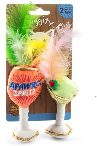 Haute Diggity Kitty Cocktails Apawrol Spritz + Cattini, Soft Plush Cat Toys