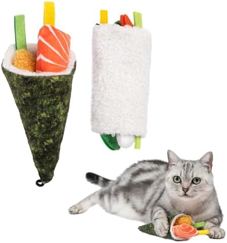 Best Pet Supplies Catify Interactive Cat Toy with Catnip - Sushi Rolls Set