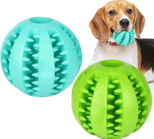 Interactive Dog Treat Ball Toy, Dental Cleaning Chew Ball, IQ Training Toy for Dogs, Teeth Cleaning Dispenser by Louis LUX (Pink)