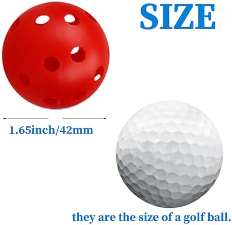 12Pcs Cat Ball Toy, Low Noise No Bells Holey Plastic Cat Balls, Funny Interactive Cats Toys for Indoor Cats, Firm Toy Balls for Kitten Puppy Ferret Bird (1.65", Red)
