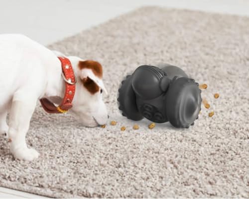 Dog Toy Treat Dispensing, Toys for Dogs, Natural Rubber Puzzle Toys, Tough Toy Treat Dispenser for All Type of Dogs, Innovative Robo Shaped Toy (Yellow)