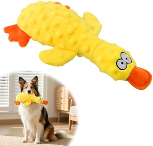 Indestructible Dog Toy for Aggressive Chewers, Puppy Teething Toys, Yellow
