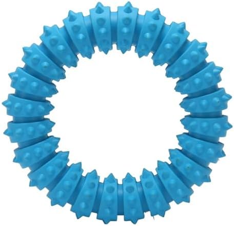Dog Spiky Chew Ring Food Grade Rubber Teeth Cleaning Interactive Toy for Medium Large Dogs 5.91In Diameter for Indoor Outdoor Play