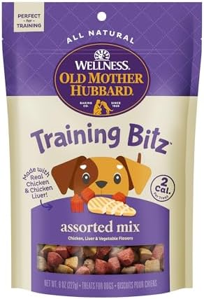 Wellness Old Mother Hubbard Training Bitz Assorted Mix Dog Treats, Natural Biscuits, 3 Flavors, 8 oz Bag