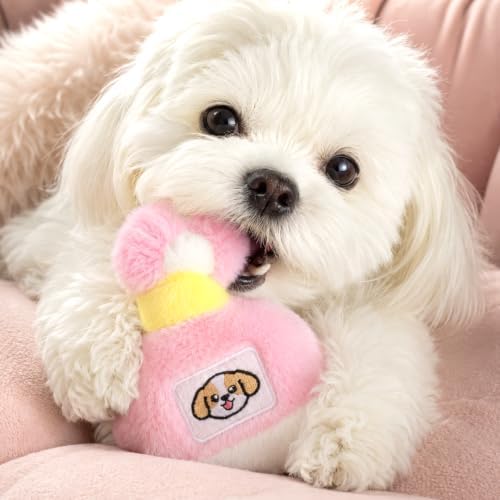 Girl Dog Toys for Small Dogs - 5-Pack with 4 Squeaky Toys and Crinkle Purse