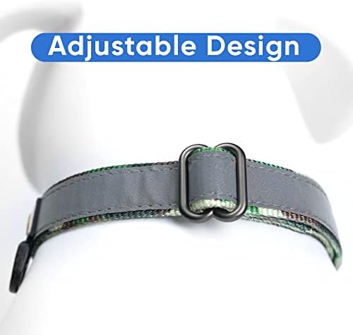 Pawtitas Customized Martingale Dog Collar Reflective Reflective Dog Collar Embroidered Personalized Name Phone Number Adjustable for Puppies Small Medium Large Size Dogs Large Camouflage Green
