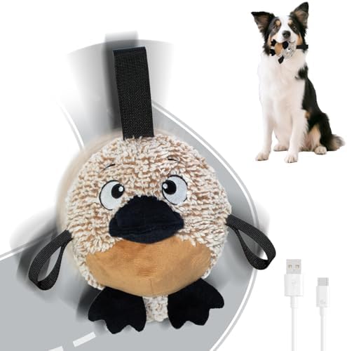 Interactive Dog Toys,Squeaky Dog Toy to Keep Them Busy,Automatic Jumping Moving Tug of War Doggie Toy Platypus,Type-C Rechargeable with Two Jumping Modes,Not for Aggressive Chewers