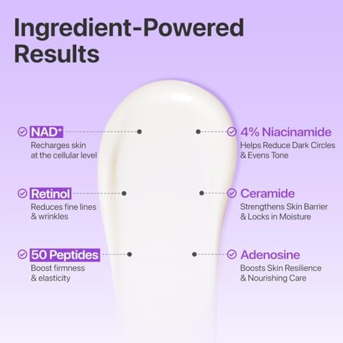 No.9 NADD Retinol Eye Cream with Peptides, Niacinamide & Hyaluronic Acid, Anti-Aging for Dark Circles, Wrinkles & Fine Lines, 0.33 fl oz