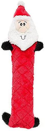 ZippyPaws Jigglerz - Dog Squeaky Toys to Keep Them Busy, Funny Plush for Small, Medium, & Large Dogs, Cute Stuffed Puppy Toy, Pet Product, Gift for All Breeds, Interactive Squeaker - Santa