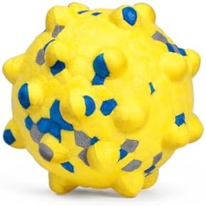 Moonorange 1.96'' Dog Balls for Dogs Aggressive Chewers Indestructible Tennis Durable Bouncy Interactive Dog Toy Balls for Fetch Game Floating Training(Yellow Small)