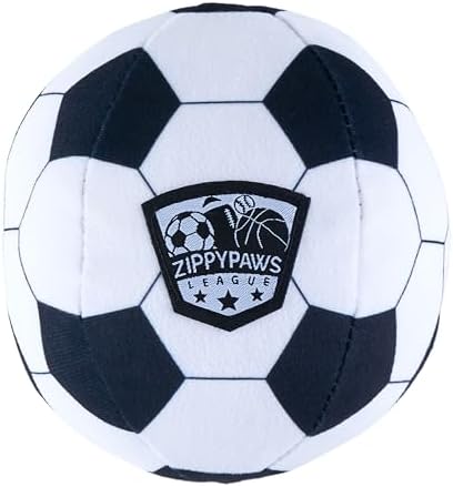 ZippyPaws SportsBallz Dog Squeaky Toys to Keep Them Busy - Soccer Ball